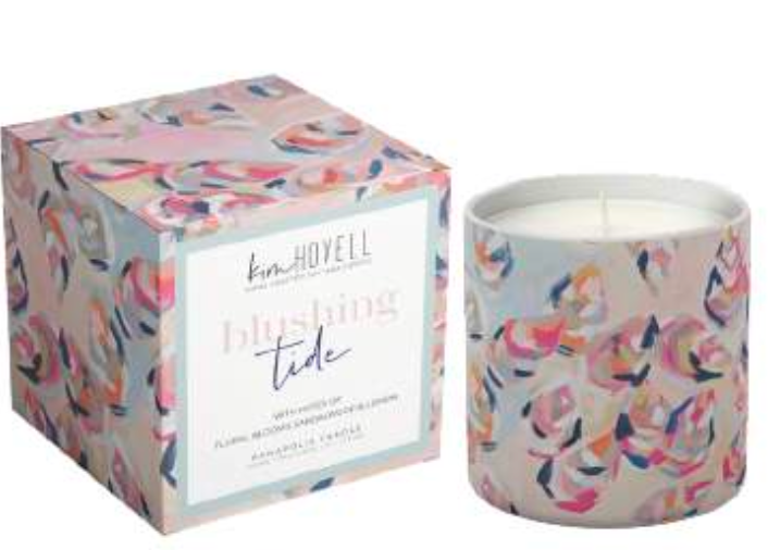 Blushing Tide Boxed Candle by Kim Hovell