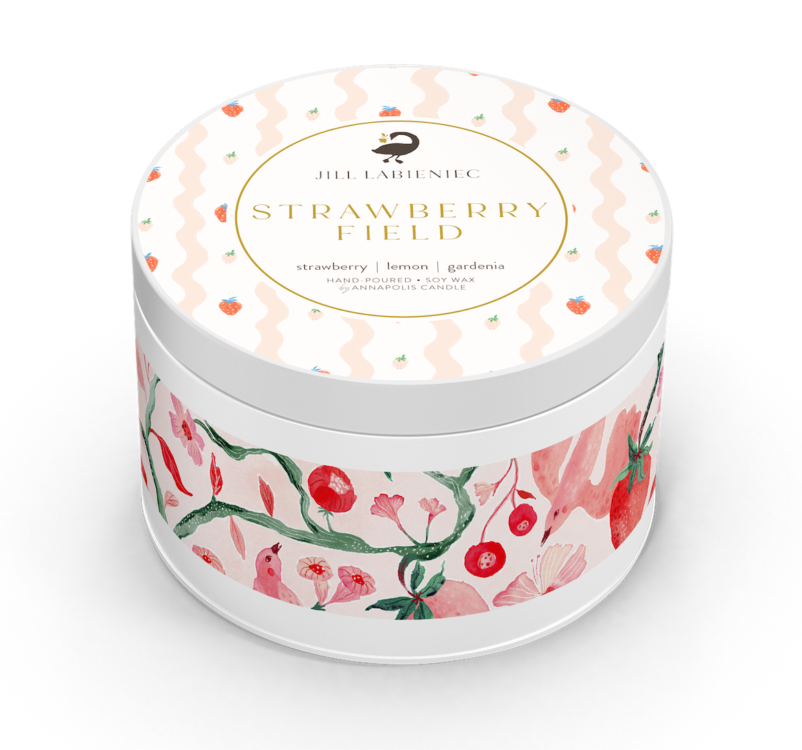 Strawberry Field Travel Candle by Jill Labieniec