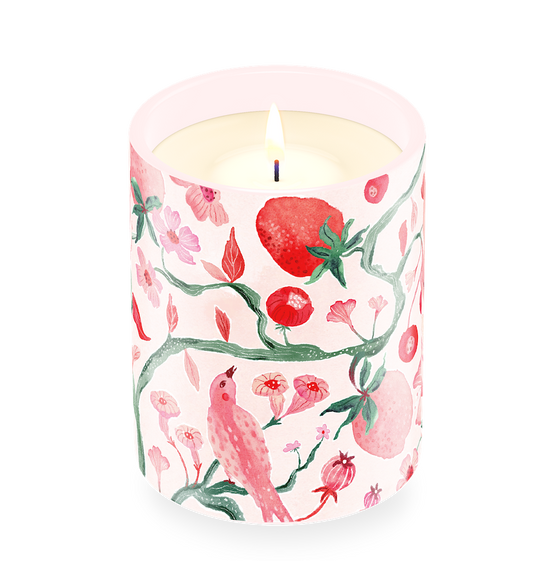Strawberry Field Ceramic Candle by Jill Labieniec
