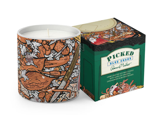 Picked - Blue Crabs Design Boxed Candle