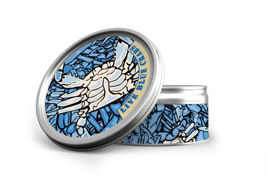 Live - Blue Crabs Design Travel Tin Candle